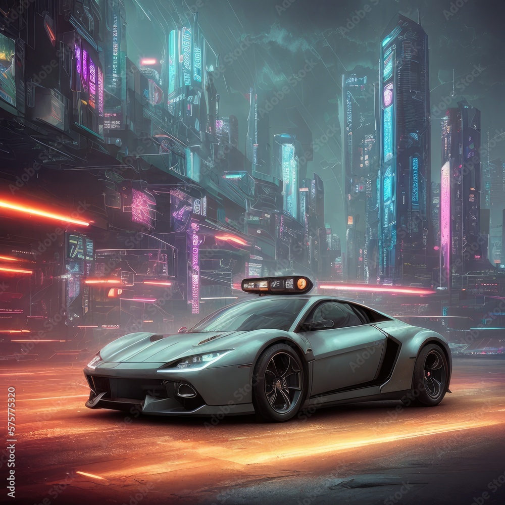 Futuristic Car - Cyberpunk Car - Sport - Race