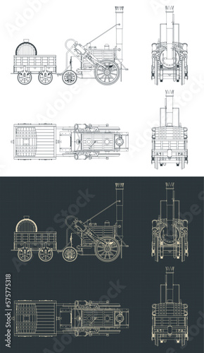 Robert Stephenson`s steam locomotive blueprints
