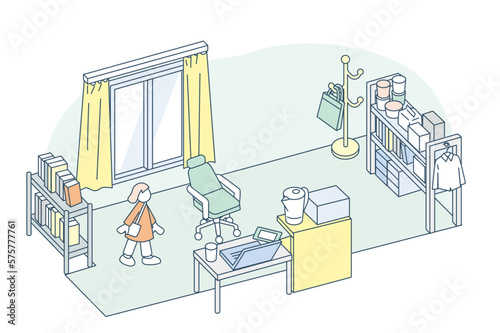 家の作業部屋。生活とともにある仕事