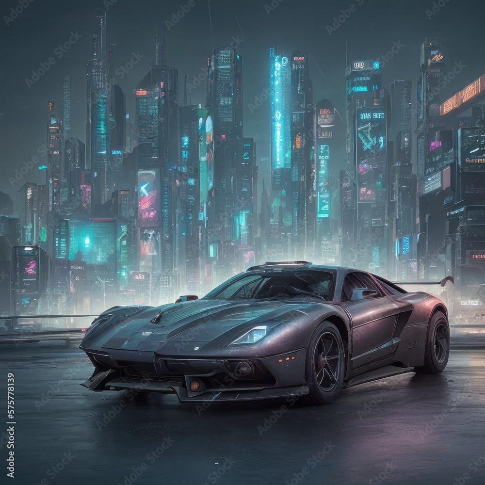 Futuristic Car - Cyberpunk Car - Sport
