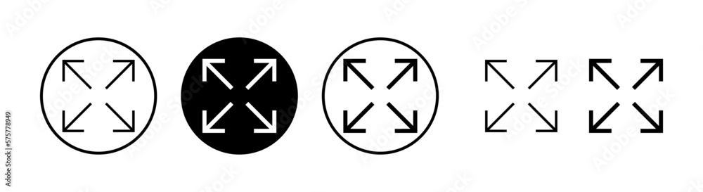 Fullscreen Icon vector illustration. Expand to full screen sign and symbol. Arrows symbol Fullscreen Icon vector illustration. Expand to full screen sign and symbol. Arrows symbol