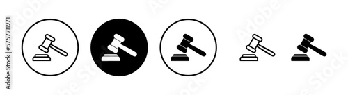 Gavel icon vector illustration. judge gavel sign and symbol. law icon. auction hammer