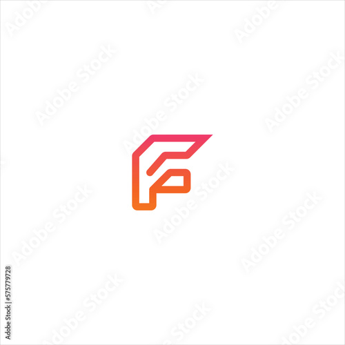 Modern Letter F gradient logo design 