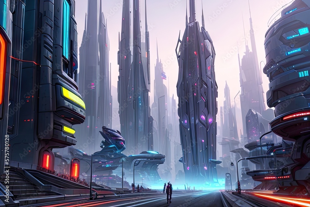 Sci-Fi City - Background and Illustration Art