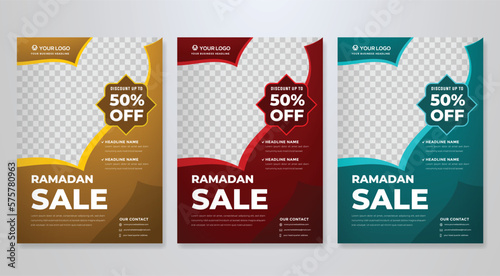 ramadan kareem flyer template with islamic background and arabian style use for iftar party, ramadan mubarak, eid mubarak, ramadan sale poster