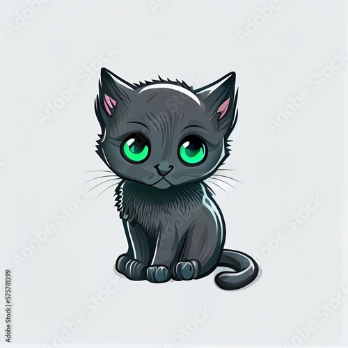 Cat cartoon character cute draw for kids  GENERATIVE AI