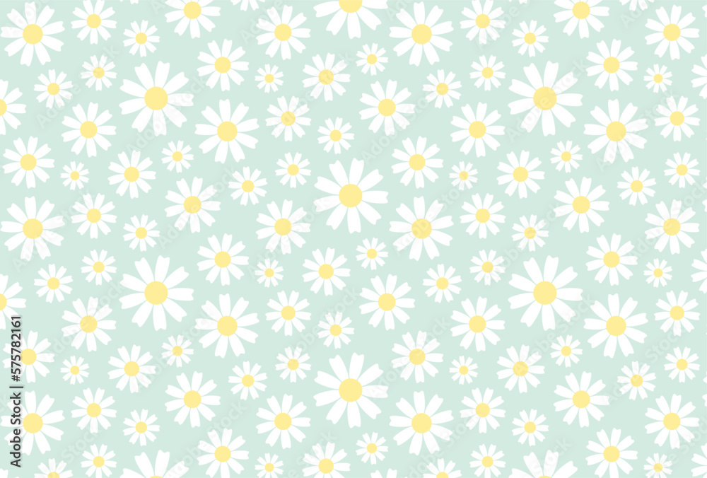 seamless pattern with daisy flowers for banners, cards, flyers, social media wallpapers, etc.