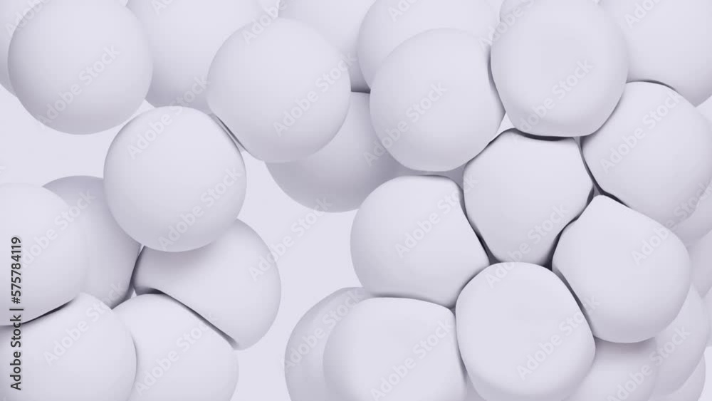Abstract 3d animation of a white ball, 抽象的な背景動画 アブストラクト 白 シンプル ボール スローモーション 3D