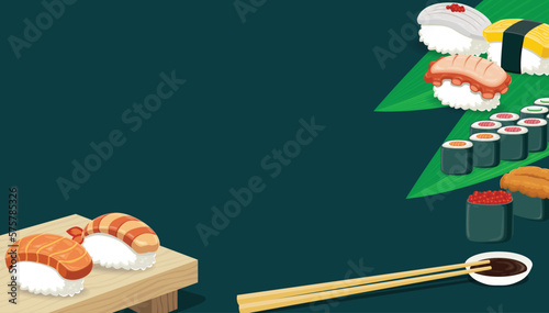 Vintage Sushi poster design template