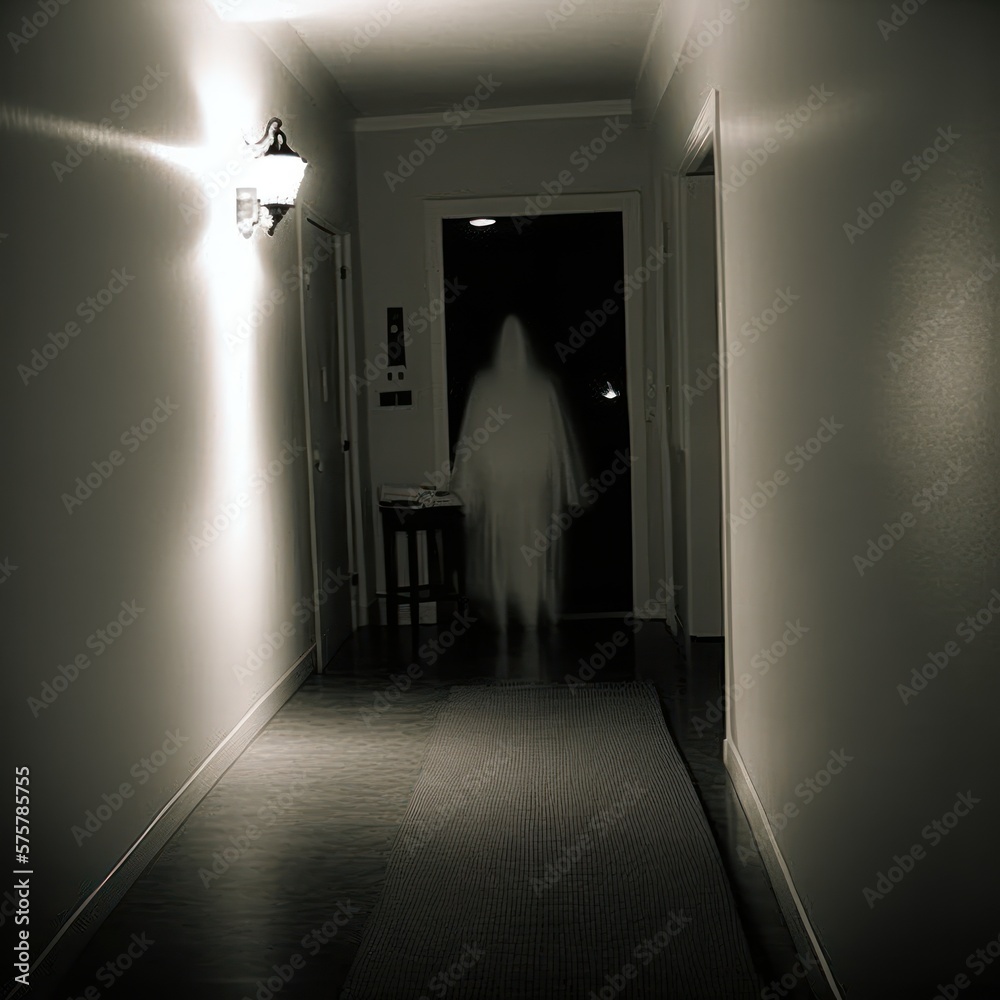 real ghost caught on camera, creepy, scary, generative ai Stock  Illustration | Adobe Stock