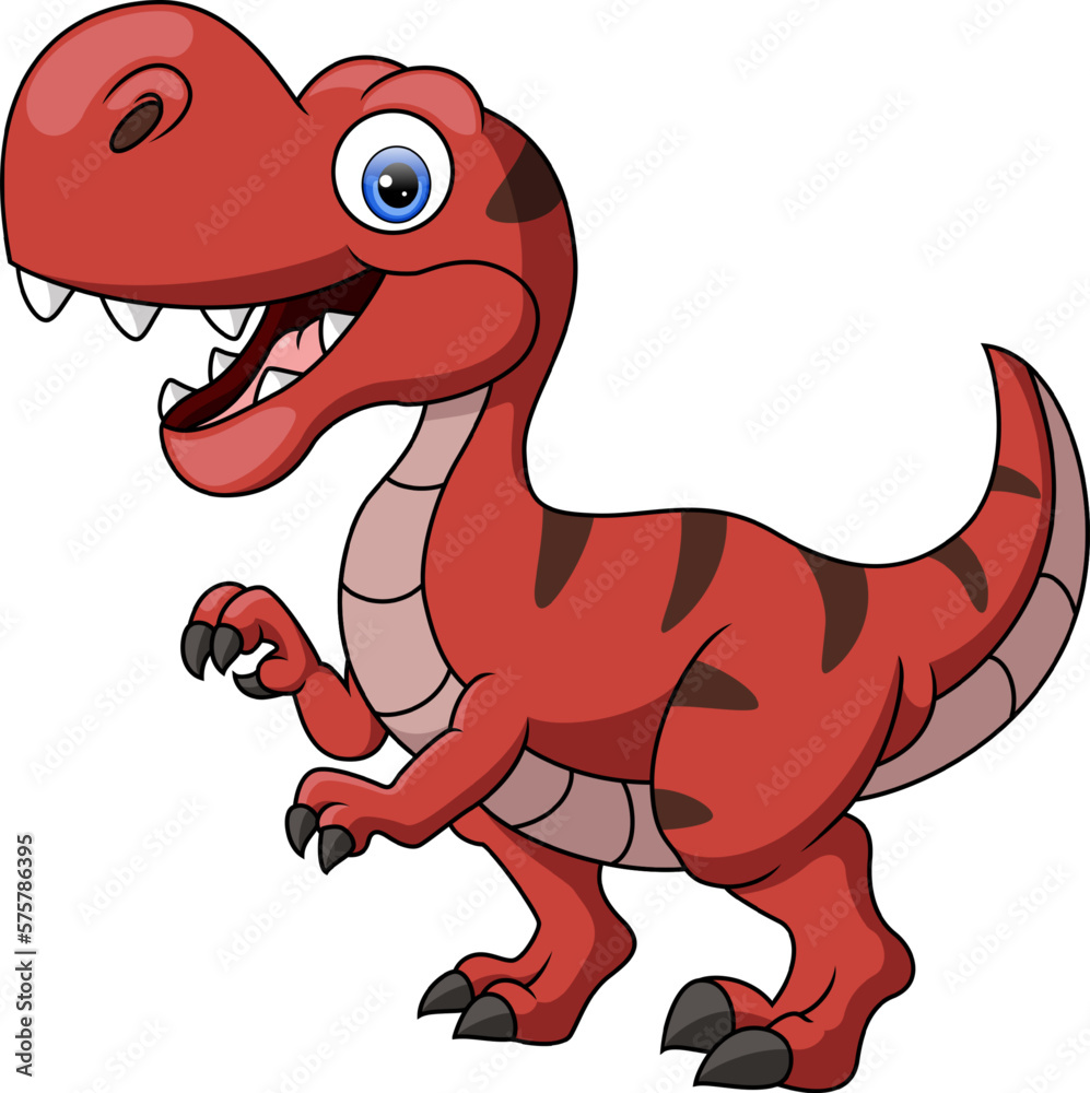 Fototapeta premium Cute dinosaur cartoon on white background