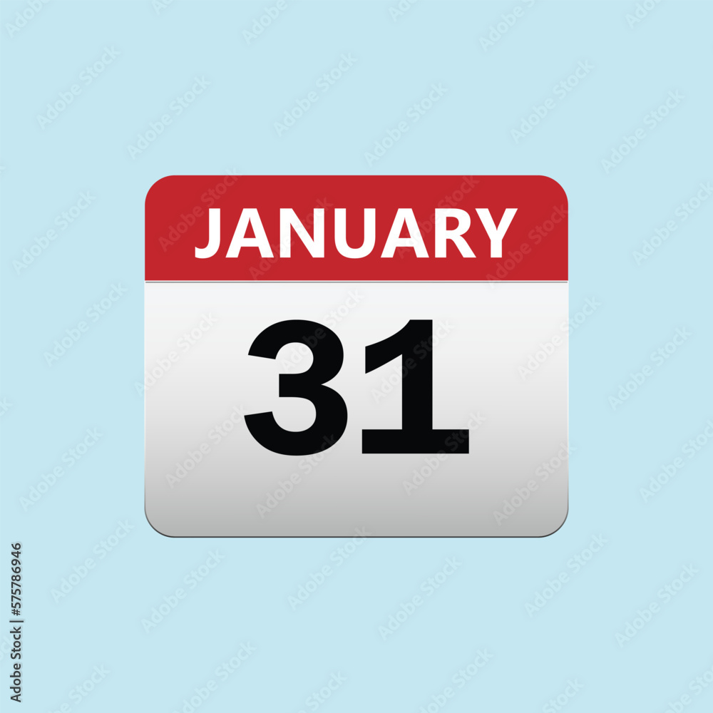 31th January calendar icon. January 31 calendar Date Month icon 31th January calendar icon. January 31 calendar Date Month icon