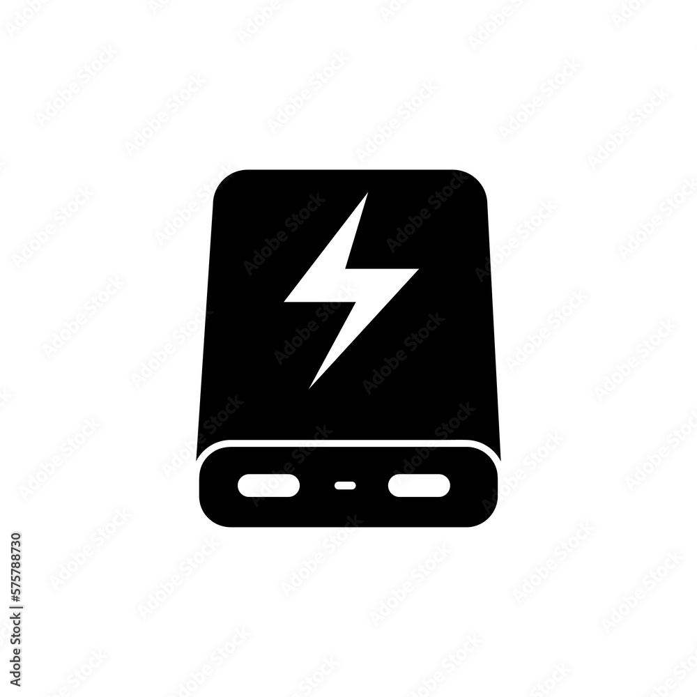 power bank icon illustration, portable charging device trendy style on white background power bank icon illustration, portable charging device trendy style on white background
