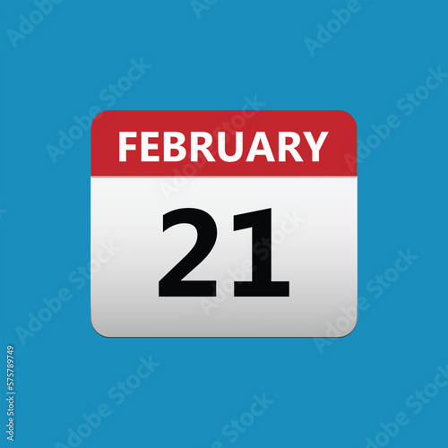 February 21 Concept Design. Vector Illustration.