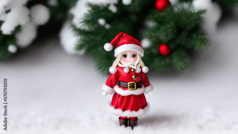 Tierna Chica Disfrazada de Santa Claus, IA Generativa Tierna Chica Disfrazada de Santa Claus, IA Generativa