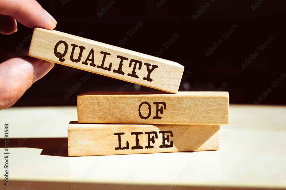 Wooden blocks with words 'Quality of life'. Wooden blocks with words 'Quality of life'.