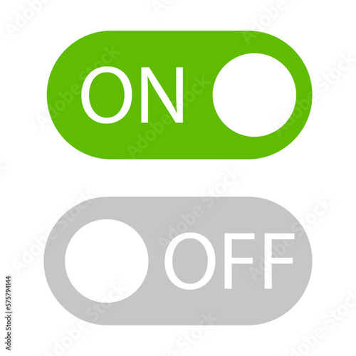 Modern on off buttons, great design for any purposes. Vector illustration.