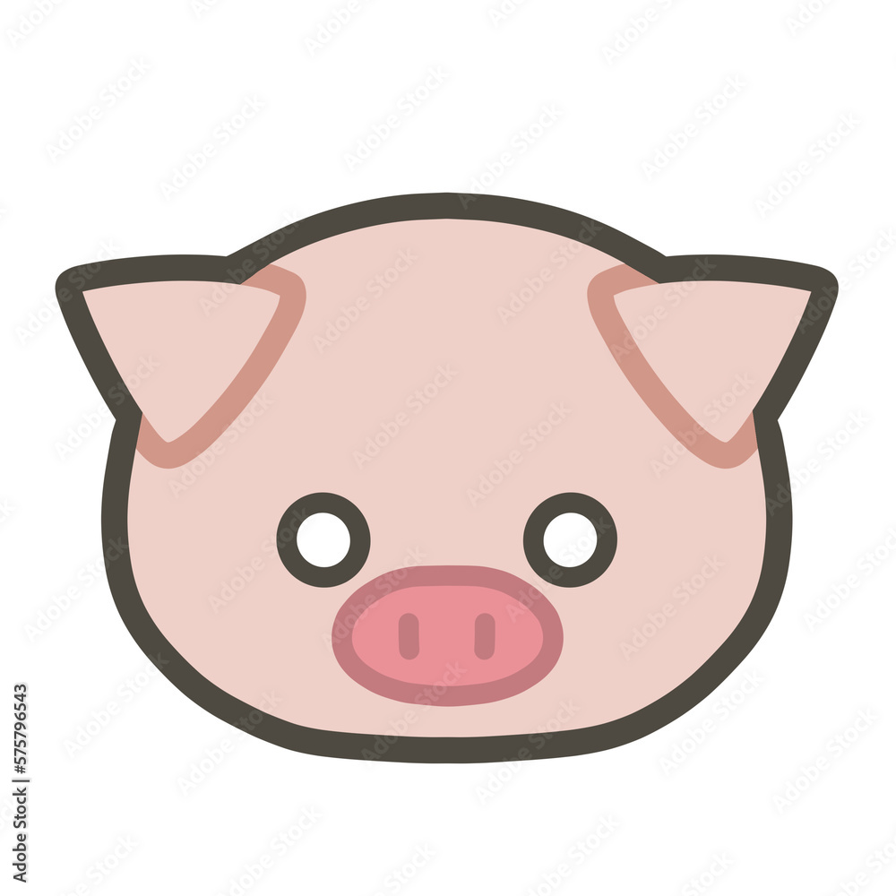 ぶたの手書きイラスト