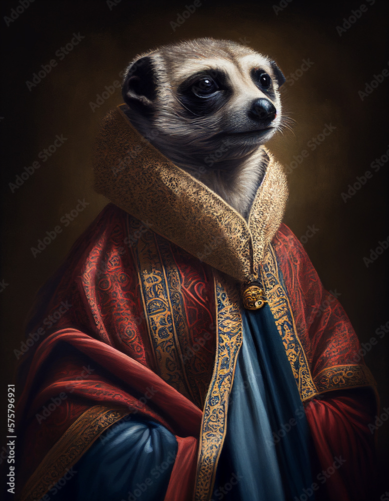 Royal Portrait of a Meerkat Dressed as a British King | Generative AI Royal Portrait of a Meerkat Dressed as a British King | Generative AI