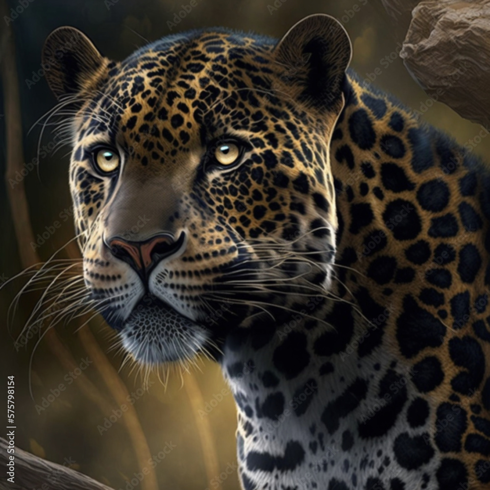 Naklejka premium close up portrait of a leopard