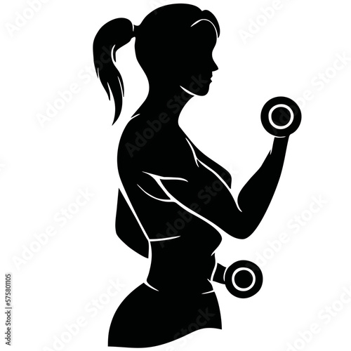 woman with dumbbells fitness