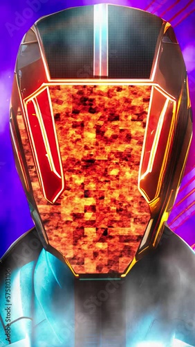 Alien faceless fractal abstract background colorful motion