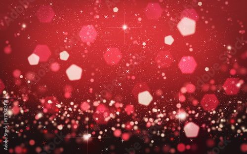 Red glittering particles background, shiny sparkles glitz effect, abstract red festive banner design