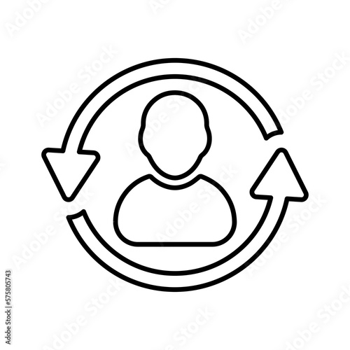 Changeability, fidget, inconstancy outline icon. Line art vector.