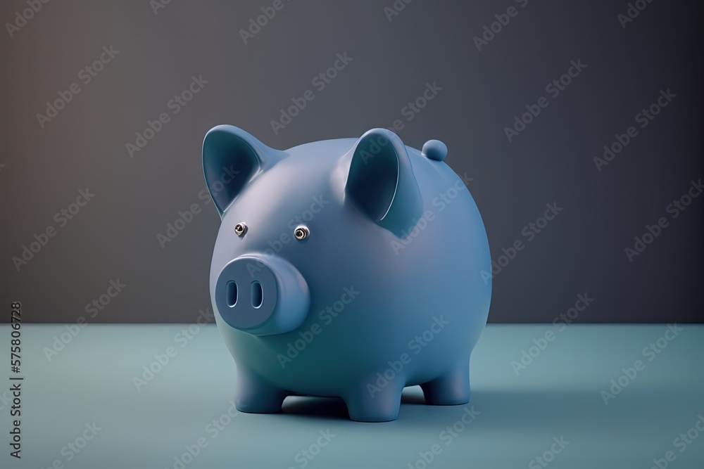 Illustration of piggy bank safe, economy concept. Generative AI Illustration of piggy bank safe, economy concept. Generative AI