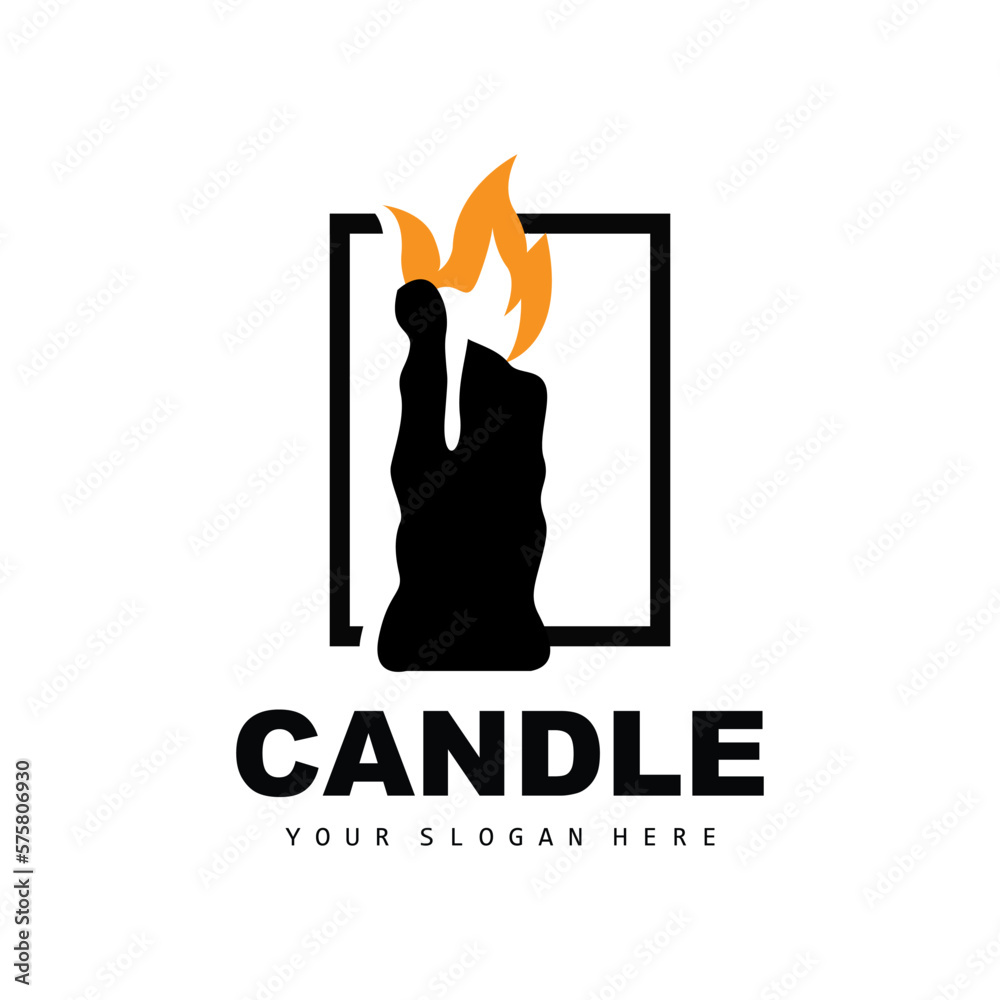 Candle Logo, Elegant Romantic Candle Light Dinner Flame Light Design, Traditional Spa Candle Vector Candle Logo, Elegant Romantic Candle Light Dinner Flame Light Design, Traditional Spa Candle Vector