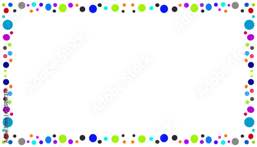 Colorful balls abstract illustration background frame border texture. Perfect for website wallpapers, posters, banners, book covers, invitation covers