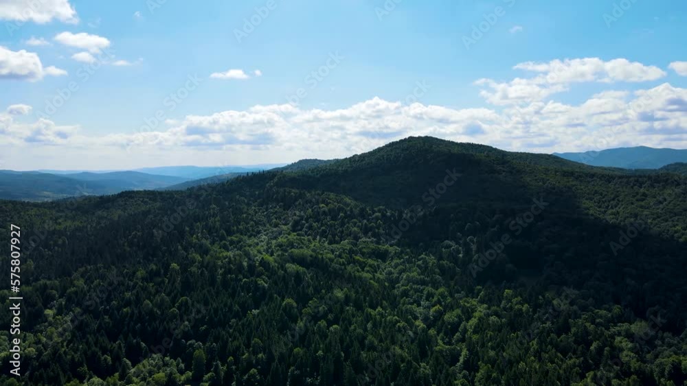 Cinematic aerial shot of an endless mountain and forest landscape in southern Slovenia Cinematic aerial shot of an endless mountain and forest landscape in southern Slovenia