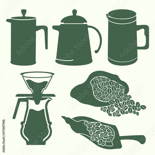 set of tea cups and teapot