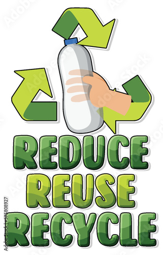 Reduce reuse recycle text logo banner