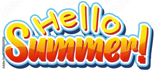 Hello summer text for banner or poster design