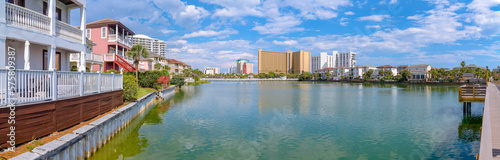Photography Destin, Florida- Panorama of a community with lake with brackish water
