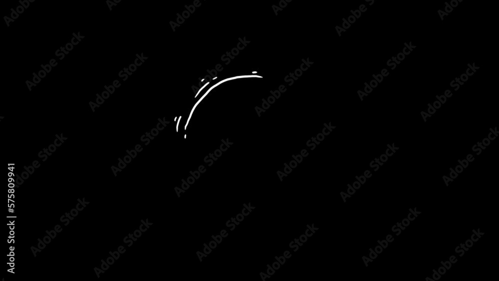 4K animated video with alpha channel. Circle animation set. Handdrawn circle in doodle style. Template for designing an avatar in social network and highlight. Rays of the sun, diverging lines. Gif