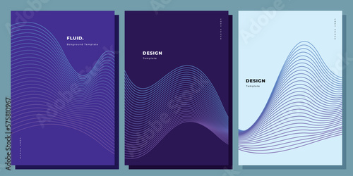 Wavy lines background template copy space set for poster design, brochure, flyer, pamphlet, booklet, cover, or leaflet