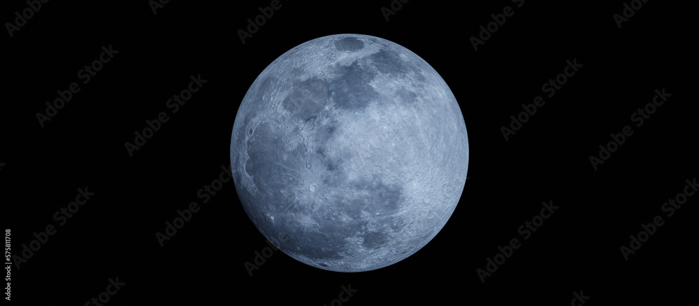 Obraz premium blue moon in the night 3d rendering illustration wallpaper background