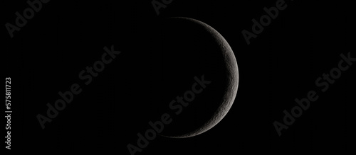 moon in the night 3d rendering illustration wallpaper background