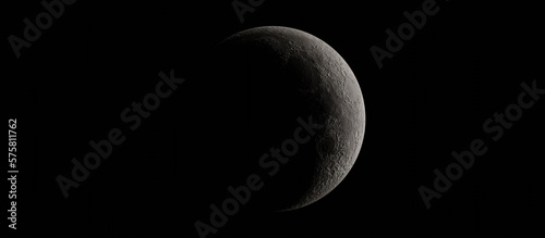 moon in the night 3d rendering illustration wallpaper background