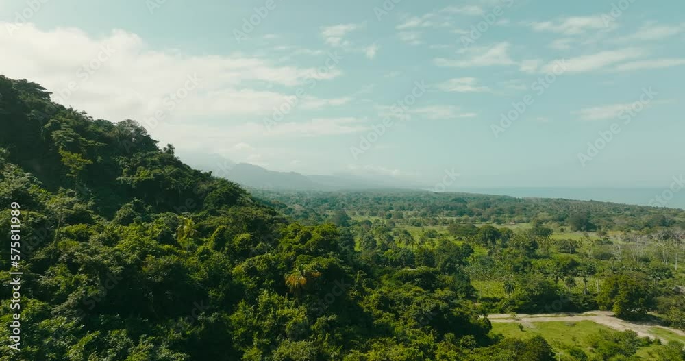Aerial view flying over the mountains and sea, Colombia, la guajira Aerial view flying over the mountains and sea, Colombia, la guajira