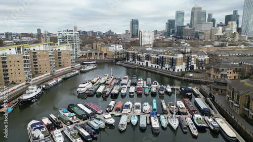 Limehouse basin East London Drone, Aerial, view from air, birds eye view, photo