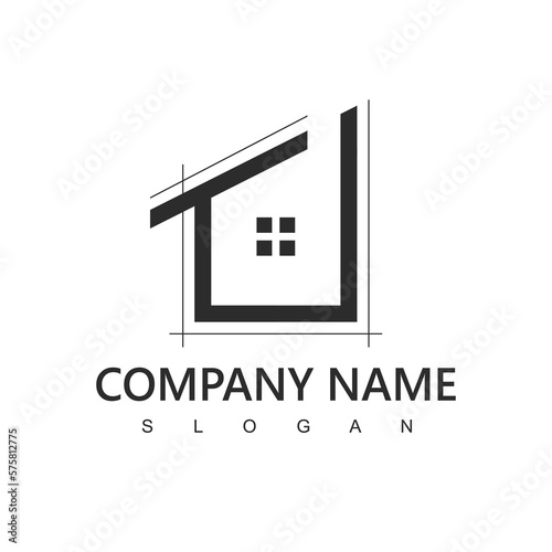 Real Estate Logo, Home Design Illustration