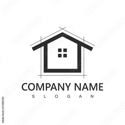 Real Estate Logo, Home Design Illustration