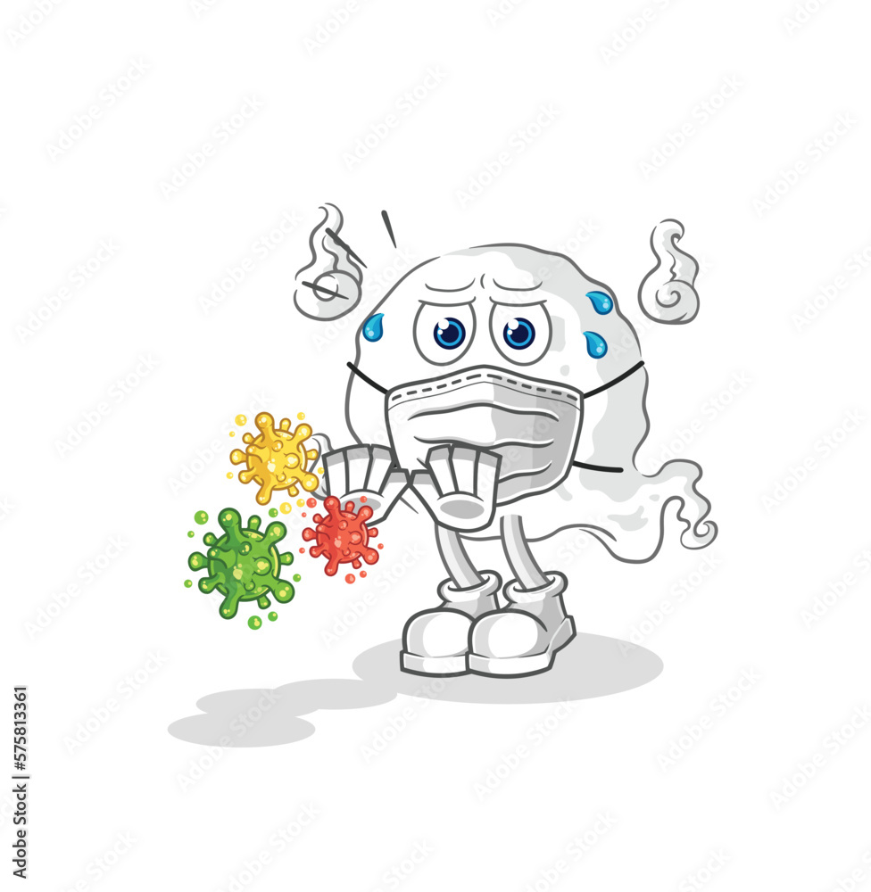 ghost refuse viruses cartoon. cartoon mascot vector ghost refuse viruses cartoon. cartoon mascot vector