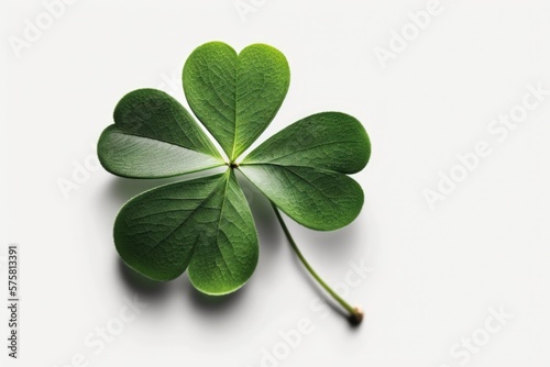 four leaf clover isolated, white background, generative ai
