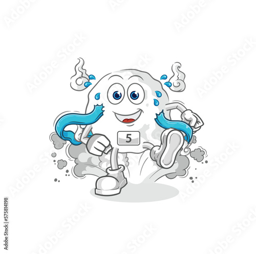 ghost runner character. cartoon mascot vector