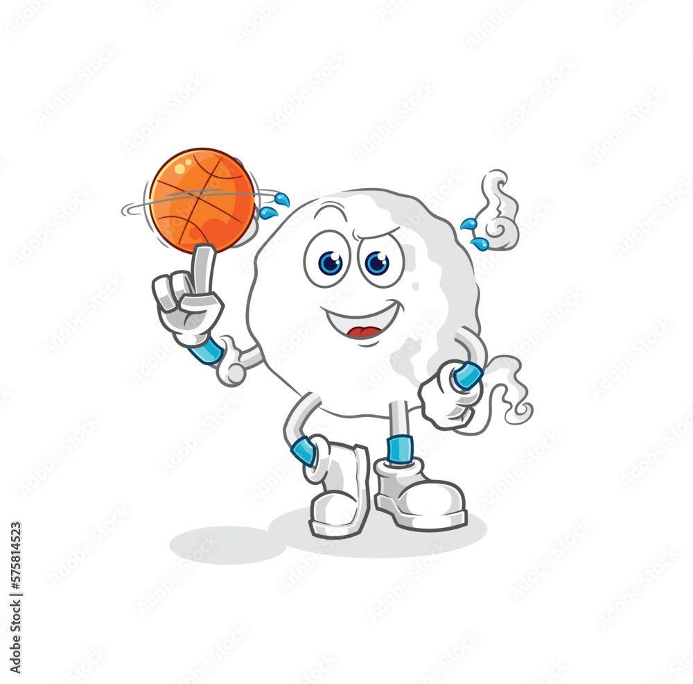 ghost playing basket ball mascot. cartoon vector ghost playing basket ball mascot. cartoon vector