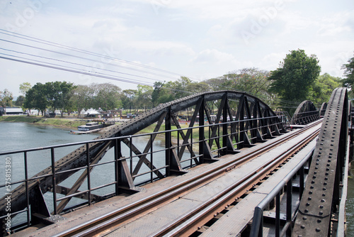 River Kwai Bridge or Death railway bridge in Kanchanaburi, Thailand